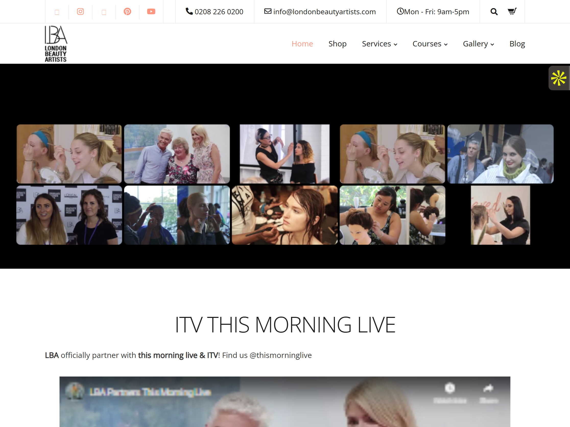 London Beauty Artists website