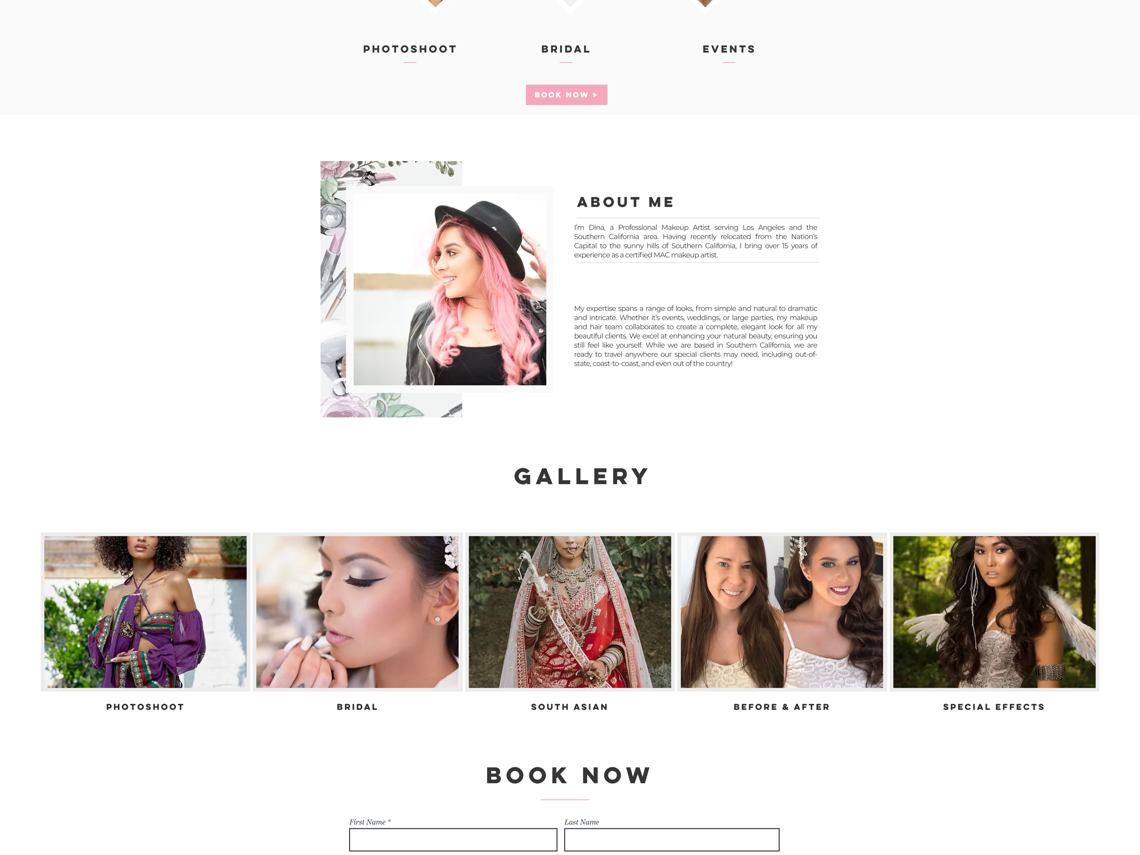 Makeup By Dina website